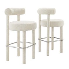 two white stools sitting next to each other