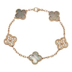 This is part of Chairish’s Fine Jewelry assortment.  VAN CLEEF & ARPELS Alhambra Bracelet 5 Motifs K18 Rose Gold J381225   General     Brand :  Van Cleef & Arpels     Design     Type :  Charm bracelet     Gender :  Women     Material :  Rose gold (18K)     Size     Length :  19cm / 7.48''    Included Items     Accessories :  None     Accessories Notice :  Before purchasing, please refer to the images of the accessories included with the item.     Condition     Condition :  Used (very good)     Ranking :  Rank A Used - A few traces of usage, some scratches / dirt can be seen but overall in very good condition     Seller Ranking :  Rank A     Overall Scratches :  Slight     Overall Dirt :  Slight     Overall Traces of Use :  Slight     Condition Notice :  Before purchasing, please refer to t Alhambra Bracelet, Classy Lady, Lady Style, Van Cleef Arpels, Van Cleef, Classy Women, Furniture Decor, Jewelry Accessories, Fine Jewelry