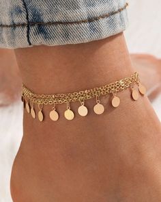 Coin Anklet, Butterfly Anklet, Beach Anklets, Layered Chains, Anklet Jewelry