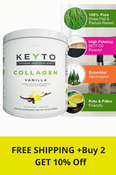 Grass-fed Vanilla Collagen Powder. Pasture Raised, Paleo-Friendly, Keto-Friendly, Manufactured in the USA, GMP Compliant FacilityFREE SHIPPING +Buy 2  
GET 10% Off