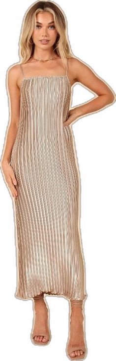 Elegant Pleated Midi Dress With Spaghetti Straps, Elegant Dress With Pleated Straight Neckline, Elegant Pleated Dress With Straight Neckline, Square Neck Pleated Midi Dress For Party, Elegant Beige Maxi Dress With Spaghetti Straps, Beige Square Neck Maxi Dress For Party, Elegant Beige Maxi Dress With Straight Neckline, Elegant Square Neck Maxi Dress With Pleated Bodice, Beige Pleated Maxi Dress For Party