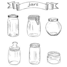 jars with labels and ribbons royalty illustration