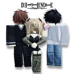 matching roblox avatars ; death note ଘ(੭ˊᵕˋ)੭ my thx to rozayed for lawliet. disclaimer ✧ every avatar in this post belongs to me besides ryuk. creds goes to  VoltronAvenger123 on roblox. light : 1C5DCC misa : 1C5DD3 lawliet : 1C5DDC 3 Matching Roblox Avatars, Roblox Avatars With Headless, Denji Roblox Avatar, Misa Amane Roblox Outfit, 3 People Matching Roblox Avatar, Misa Roblox Avatar, Kawai Roblox Avatar