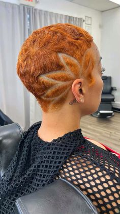 We rounded up 60 trendy tapered haircuts & hairstyles perfect for black women. Copper Shaved Hair Black Women, Pixie Haircut For Black Women Color, Colored Pixie Cut Black Women, Black Women Fade Haircut, Haircut Designs For Women Black, Clipper Cuts For Women, Pixie Haircut With Shaved Sides, Short Curly Pixie Haircuts, Undercut Black Women