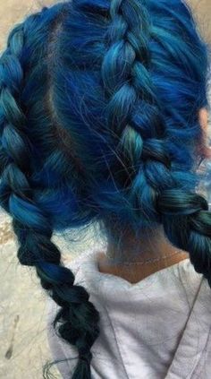 Blue Hair Tumblr, Girl With Blue Hair, Cute Hair Colors, Have Inspiration, Dye My Hair