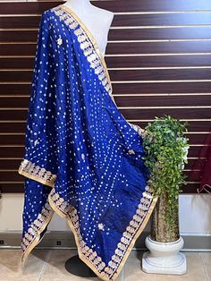 Bandhani silk dupatta Gharchola bandhani Handmade bandhani silk dupatta  With jari border indian dupattas handmade item Blue Dupatta With Gota Work, Blue Dupatta With Gota Work In Traditional Drape, Blue Dola Silk Dupatta With Gota Work, Blue Gota Work Dupatta For Diwali, Semi-stitched Art Silk Bandhani Print Dupatta, Bandhani Print Art Silk Dupatta, Unstitched Bandhani Art Silk Dupatta, Unstitched Art Silk Dupatta With Bandhani Print, Art Silk Bandhani Print Dupatta For Diwali