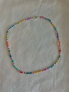 Cute Beaded Necklaces With Colorful Round Beads, Cute Multicolor Beaded Necklace With Tiny Beads, Cute Multicolor Tiny Beads Necklace, Cute Multicolor Tiny Beaded Necklace, Trendy Handmade Rainbow Beaded Necklaces, Multicolor Tiny Beads Necklace For Friendship, Multicolor Beaded Necklaces For Friendship, Cute Multicolor Beaded Necklace With Beaded Chain, Handmade Playful Beaded Necklaces For Jewelry Making