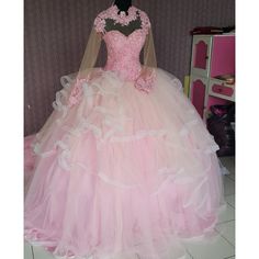 pink wedding dress,couture wedding ideas,long sleeves dress,ball gowns,vintage wedding dress Wedding Dress Cinderella, Wedding Dresses Pink, Long Sleeve Ball Gown Wedding Dress, Pastel Pink Weddings, Wedding Dress Material, Quinceañera Dresses, Gowns Vintage, Long Sleeve Ball Gowns, Dress Couture