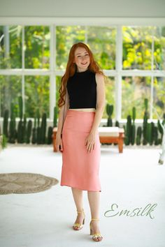 Coral pink silk skirt/100% pure mulberry silk skirt/women | Etsy Feminine Summer Midi Pencil Skirt, Feminine Midi Pencil Skirt For Summer, Elegant Pink Knee-length Pencil Skirt, Elegant Knee-length Pink Pencil Skirt, Chic Pink Knee-length Pencil Skirt, Pink Silk Midi Skirt, Pink Relaxed Silk Skirt, Pink Silk Skirt With Relaxed Fit, Pink Relaxed Fit Silk Skirt