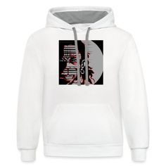 Sporty Hoodie With Letter Print For Fans, Cotton Hoodie With Letter Print Fan Apparel, Relaxed Fit Hoodie With Letter Print For Fans, Hip Hop Hoodie With Letter Print For Sports Season, Sporty Hooded T-shirt With Letter Print, Contrast Hoodie