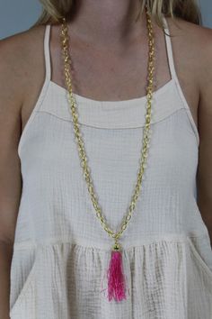 Tassel Lovin' Necklace by @acdesigns13 (pink) | $18