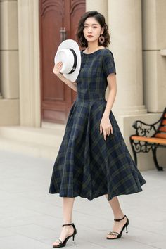 Stay trendy this summer with a stylish plaid linen outfit that complements all body shapes. Elevate your wardrobe with this versatile piece! Embrace the classic plaid pattern with a modern twist for a chic and effortless look. ✨ 

SKU 4950 

#SummerStyle #PlaidFashion #LinenOutfit #FashionInspo #LinenDress #Xiaolizi #Xiaolizihandmade Cloak Dress, Linen Outfit, Scottish Style, Sunny Vibes, Summer Coats, Summer Plaid, Scottish Fashion, Linen Dress Women, Dark Autumn