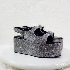 Oh Yeah - Platform By Cape Robbin 3" Platforms Sandals Sparkling Iridescent Rhinestones Nicely Padded Foot-Bed For Comfort All Night Or Day! Velcro Strap Slingback These Platforms Offer Unbeatable Comfort And Style. The Velcro Strap Slingback Closure Makes Them Super Easy To Put On And Take Off The Rhinestones Add Glitz & Glamour. The Platform Sole Provides Extra Height For A More Dramatic Look. Brand New In Box Runs True To Size Crystal Open Toe Sandals For Party, High Heel Crystal Sandals With Rhinestones, Party Crystal Open Toe Sandals, Summer Crystal Heels With Rhinestones, Glamorous Crystal Sandals With Rhinestones, Summer Rhinestone Heels, Bedazzled Round Toe Summer Heels, Bedazzled Round Toe Heels For Summer, Summer Bedazzled Heels With Round Toe