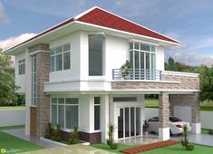 this is a 3d rendering of a modern house