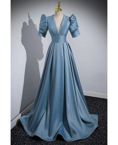 Get 10% off now! Buy short sleeve simple long blue evening dress with v neck at cheap price online. Free stable shipping and pro custom service since 2009. Blue V-neck Evening Dress For Prom, Blue V-neck Evening Dress For Prom Season, Formal Light Blue V-neck Evening Dress, Blue V-neck Short Sleeve Dress For Party, Elegant Light Blue V-neck Evening Dress, Blue Short Sleeve Evening Dress For Banquet, Short Sleeve Maxi Dress For Prom, Elegant Light Blue V-neck Maxi Dress, Blue V-neck Maxi Dress For Prom Season