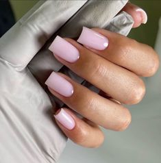 #nails #nude Short Square Milky Pink Nails, Pretty Neutral Nails Classy, Nail Ideas For Pale Skin, Light Rose Nails, Opaque Pink Nails, Baby Pink Square Nails, Neutral Square Nails, Nails Inspiration Square