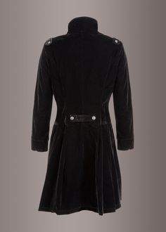 Boast a fashionably cozy look when you sport this victorian inspired coat! Made from lush black velvet fabric, this feminine coat wields a silky lining, button-adorned front, side pockets anda very flattering cut which give this stunning garment flavor galore. Available in sizes US 4, US 6, US 8, US 10, US 12, US 14 and US 16. Give your look a new dimension in this stunning coat! Goth Coat, Victorian Winter, Black Velvet Coat, Goth Shop, Black Velvet Fabric, Velvet Coat, Black Goth, Witchy Woman, Coat Black