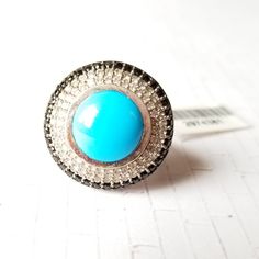 Nwt! Genuine Sleeping Beauty Turquoise Genuine Black Spinel Genuine White Zircon Sterling Silver, Stamped 925 Size 7.25 This Ring Features A Massive Slab Of Genuine Sleeping Beauty Turquoise, Which Is A Round High-Polished Cabochon. Surrounded By Genuine Gemstones, All Earth-Sized. Supreme Treasure. No Longer Mined. Scarce And Highly Valuable. Est. Retail $879 Turquoise Sterling Silver Jewelry With Center Stone, Sterling Silver Multi-stone Turquoise Ring, Sterling Silver Round Turquoise Multi-stone Ring, Silver Turquoise Ring With Accent Stones, Luxury Silver Turquoise Ring With Gemstone, Turquoise Ring With Diamond Accents, Fine Jewelry Silver Turquoise Ring With Accent Stones, Fine Jewelry Turquoise Ring With Accent Stones In Silver, Anniversary Turquoise Ring With Diamond Accents