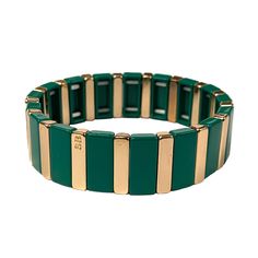 Green enamel stretch tile bracelet Please avoid any contact with perfumes and cosmetics. Tile Bracelet, Multi Wrap Bracelet, Green Beaded Bracelets, Sterling Silver Bead Bracelet, Open Cuff Bracelet, Wide Cuff Bracelets, Bangle Bracelet Set, Silver Bead Bracelet, Sterling Silver Bangles