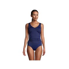 Featuring adjustable straps and side ties that ensure a comfortable fit, this women's UPF 50 underwire tankini from Lands' End will keep its shape and style season after season. Finding the perfect fit and size for women's clothing requires basic measurements of your chest, waist, hips and inseam. Use this guide to learn more about sizing and everything Kohl's has to offer in women's fashion. Kohl's Lands' End Women's Swim Size Chart Resists breakdown from chlorine, sunscreen & sweat for lasting Beachwear Tankini With Ruched Sides For Pool, Beachwear Tankini With Ruched Sides For Swimming, Beachwear Tankini With Ruched Sides, Underwire Ruched Tankini For Swimming, Sleeveless Seamless Tankini For Pool, Seamless Sleeveless Tankini For Pool, Blue Sleeveless Seamless Tankini, Blue Seamless Sleeveless Tankini, Fitted Ruched Tankini For Swimming