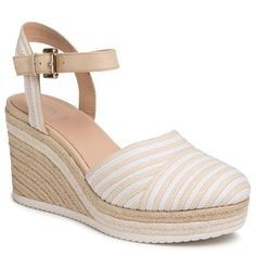 This Is A Retired But New Geox Wedge Sandal With Rounded Toe 3 3/4” Inch Heel And 1 1/4” Platform For Just Enough Height To Be Super Comfy. Padded Aerated Foot Bed Tightly Woven Braided Heel. I Like Reasonable Offers. Feel Free To Ask Questions. I Ship Quickly. White Closed Toe Wedge Sandals With Cushioned Footbed, White Cushioned Closed Toe Wedge Sandals, White Closed Toe Synthetic Espadrilles, White Platform Espadrilles With Wedge Heel, White Espadrilles With Removable Insole, White Platform Espadrilles With Synthetic Material, White Platform Espadrilles In Synthetic Material, White Wedge Sandals With Removable Insole, White Synthetic Platform Espadrilles