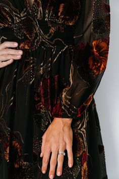 Say hello to our Mikla Velvet Maxi Dress! This gorgeous dress features burnout velvet with burgundy, rust and gold floral! Elegant Fall Dresses With Elastic Waistband, Baltic Born Black Dress, Baltic Born Velvet Dress, Velvet Burnout Dresses, Velvet Burnout Kimono, Burnout Velvet Kimono, Velvet Maxi, Burnout Velvet, Velvet Maxi Dress