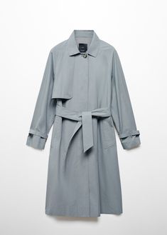 Cotton trench coat with belt - Woman | MANGO South Africa Capsule Wardrobe