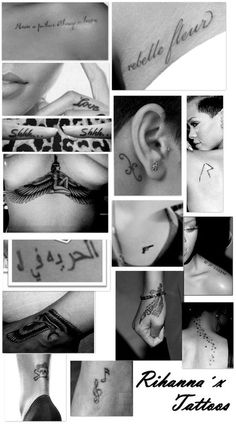 many different tattoos and piercings are shown