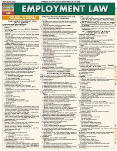 employment law poster with the words employment law written in green and yellow letters on it