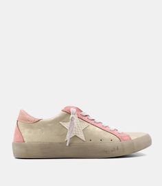 Put your best foot forward in our Gold Distressed Paula Sneakers! This timeless classic silhouette is made modern with its shimmer gold finish and pop of pink, giving you that perfect mix of style and sophistication. Slip these bad boys on and you'll be ready to strut into any room like you own it! Pink Low-top Custom Sneakers With Speckled Midsole, Shu Shop Sneakers Paula, Gold Low-top Sneakers With Textured Sole, Pets For Sale, Shoe Gifts, Own It, Romper Dress, Classic Silhouette, Skirt Leggings