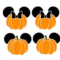 mickey mouse ears and pumpkins cut out to make them look like they are ready for halloween