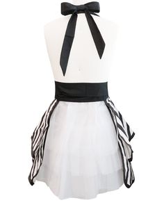 a dress with black and white stripes on it