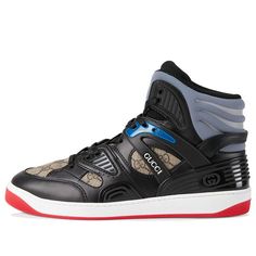 Gucci Basket High 'Black Demetra Red' 673077-2SHG0-1066 (SNKR/High Top/Basketball) Luxury Black High-top Sneakers For Sports, Luxury Black Sneakers For Sports, Luxury Black Sports Sneakers, Sporty Black High-top Sneakers With Logo, Sporty Black High-top Sneakers With Logo Detail, Designer Sneakers With Red Sole For Sports, Designer Sports Sneakers With Red Sole, Luxury High-top Sneakers With Boost Midsole For Sports, Gucci Sneakers With Logo Detail For Sports