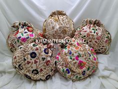 "Lot Of 100 Indian Handmade Women's Embroidered Clutch Purse Potli Bag Pouch Drawstring Bag Wedding Favor Return Gift For Guests Free Ship PRODUCT DETAIL :- -------------------------- Product Item : Embroidered Potli Bags Size : 5x7\" approx Product Line: Rajasthani Ethnic Women Handbag Potli Bags Material -: Fabrics, Beads Occasion: Any Occasion, Festive, Party, Wedding, Bridal PRODUCT DESCRIPTION :- This colorful Clutch Purse with vibrant colors & ethnically designed is a specialty from Rajast White Potli Bag With Dori Work For Party, Multicolor Handwork Pouch For Festivals, Multicolor Handwork Pouch For Celebration, Multicolor Embroidered Bags For Wedding, Traditional Dori Work Embroidered Fabric For Ceremony, Traditional Ceremony Pouch Bags, Traditional White Party Pouch, Traditional Pouch Bags For Ceremony, Traditional Multicolor Pouch For Celebration