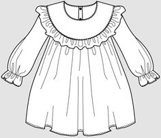 a dress with ruffles on the shoulders and collared neckline is shown