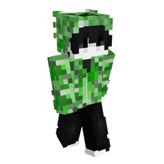 an image of a green and black minecraft character