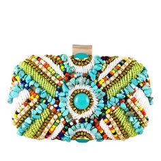 PRICES MAY VARY. [Mini Size: L-5.9 x H-3.5 x W-2.0 inches] -This colorful stone beaded evening clutch is designed to be mini size. [lightWeight: 0.9 LB] -This beading evening bag is designed to be lightweight and easy to carry. [Capacity] -This beaded wedding clutch can hold a mini size phone and ok for lipsticks, keys, tissues, and credit card. [Detachable thick chain strap] -1 X long shoulder chain strap and 1 X short chain strap. [Packing] -This beaded evening minaudiere handbag is packed int Bohemian Clutch, Gold Clutch Purse, Gold Evening Bag, Beaded Clutch Bag, Wedding Handbag, Bridal Handbags, Clutch Bag Wedding, Spring Bags, Beaded Evening Bags