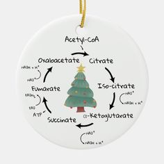 a christmas ornament with the words acety - cola and an image of a tree