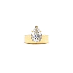 14K SOLID GOLD (REAL GOLD, not gold-filled, not gold-plated) *18K, 22K, 24K and Platinum available upon request - Band Width: 5mm Stone Options: - CZ: 10x7mm  - Moissanite: DEF VVS1, 2ct *comes with certification - Lab-Grown: E VS1, 2.03ct *comes with IGI certification - Natural: F VS2, 2.03ct *comes with GIA certification **message us for different stone qualities ships via FedEx Express with insurance and signature upon delivery lower pricing via PayPal and Venmo available, message for details Teardrop Yellow Gold Diamond Ring With Diamond Cut, Fine Jewelry 14k Gold Pear-shaped Diamond Ring, Modern Yellow Gold Wedding Ring With Center Stone, Pear-shaped 14k Gold Diamond Ring, Timeless 14k Gold Teardrop Ring, 14k Gold Teardrop Brilliant Cut Rings, 14k Gold Pear-shaped Diamond Ring, Elegant Diamond Cut Ring With Recycled Gold, 14k Gold Teardrop Ring With Brilliant Cut