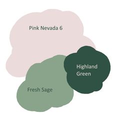 three different types of speech bubbles with the words pink nevada 6, highland green and fresh sage