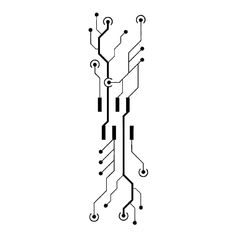 an abstract circuit board pattern on a white background