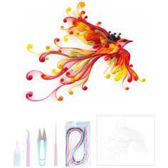 an assortment of crafting supplies including scissors and thread