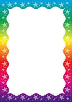 a rainbow frame with stars in the background