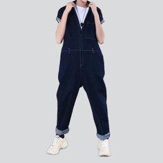 Welcome to the 2023 Spring-Summer Collection! Step up your street style with our one-of-a-kind navy denim overalls ââ‚?designed with dark wash. baggy fit. and button closure features to make a bold statement.Why Our Navy Denim Overalls Are a Must-Have Dark Wash for a Timeless Look: Make a statement with this shade of navy blue ââ‚?perfect for a night out or a day in the park. Baggy Fit for Comfort: Get the perfect fit with this relaxed silhouette ââ‚?designed to keep you comfortable all day long Street Styl, Jeans Street Style, Current Trends, Style Clothes, Denim Overalls, Wearing Clothes, Street Style Outfit, New Wardrobe, Baggy Jeans