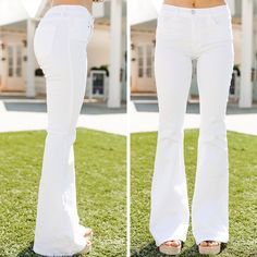 white flare jeans White Flare Jeans, White Flared Jeans, White Flares, Let You Go, Mint Julep Boutique, Spring Wardrobe, Summer Wardrobe, Flare Jeans, White Jeans