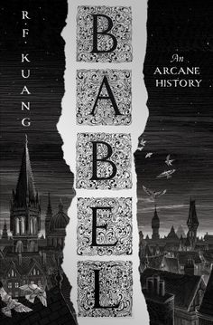 a black and white poster with the word babel on it