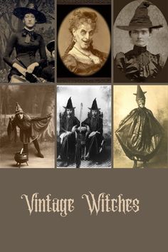 vintage witches are featured in an old - fashioned photo collage with the caption's name