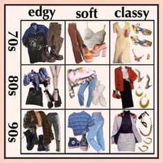 Outfits From Different Decades, 90s Outfit School, Different 80s Styles, Stylish Outfits 80s, 80s 90s Inspired Outfits, 80s Inspired Fashion Outfits, 80s Fashion Inspiration Outfit Ideas, 90s Retro Outfits Vintage Inspired, 70s 80s 90s Outfit