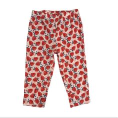 This Pink Baby Pants Have Strawberries Printed On Them. They Are New Without Tags. Size: 12months Length: 16 Inches Pink Strawberry, Strawberry Print, Baby Pants, Pink Baby, Pants Color, Kids Bottoms, Pink Red, Baby Pink, Strawberries