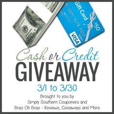 the cash or credit giveaway flyer